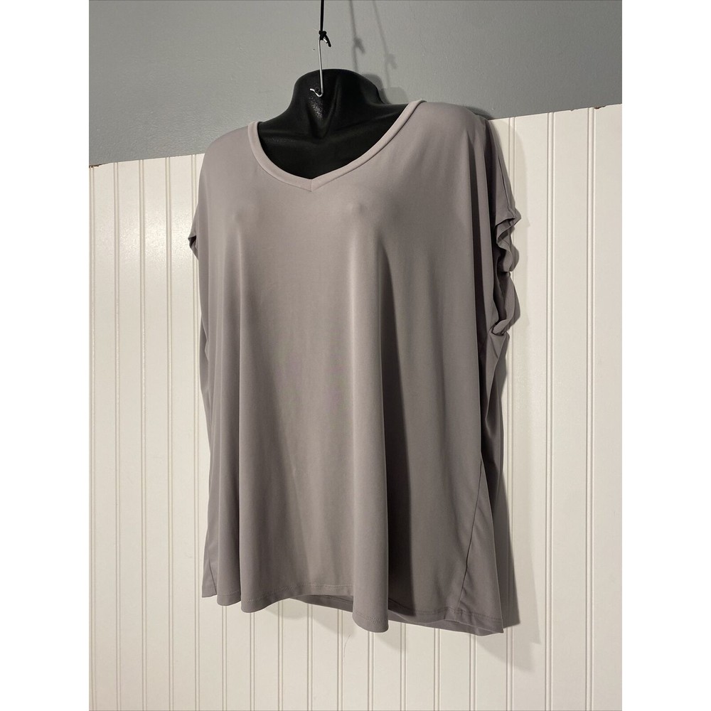 torrid sleeveless top 2 gray sheer 2x 5% spandex